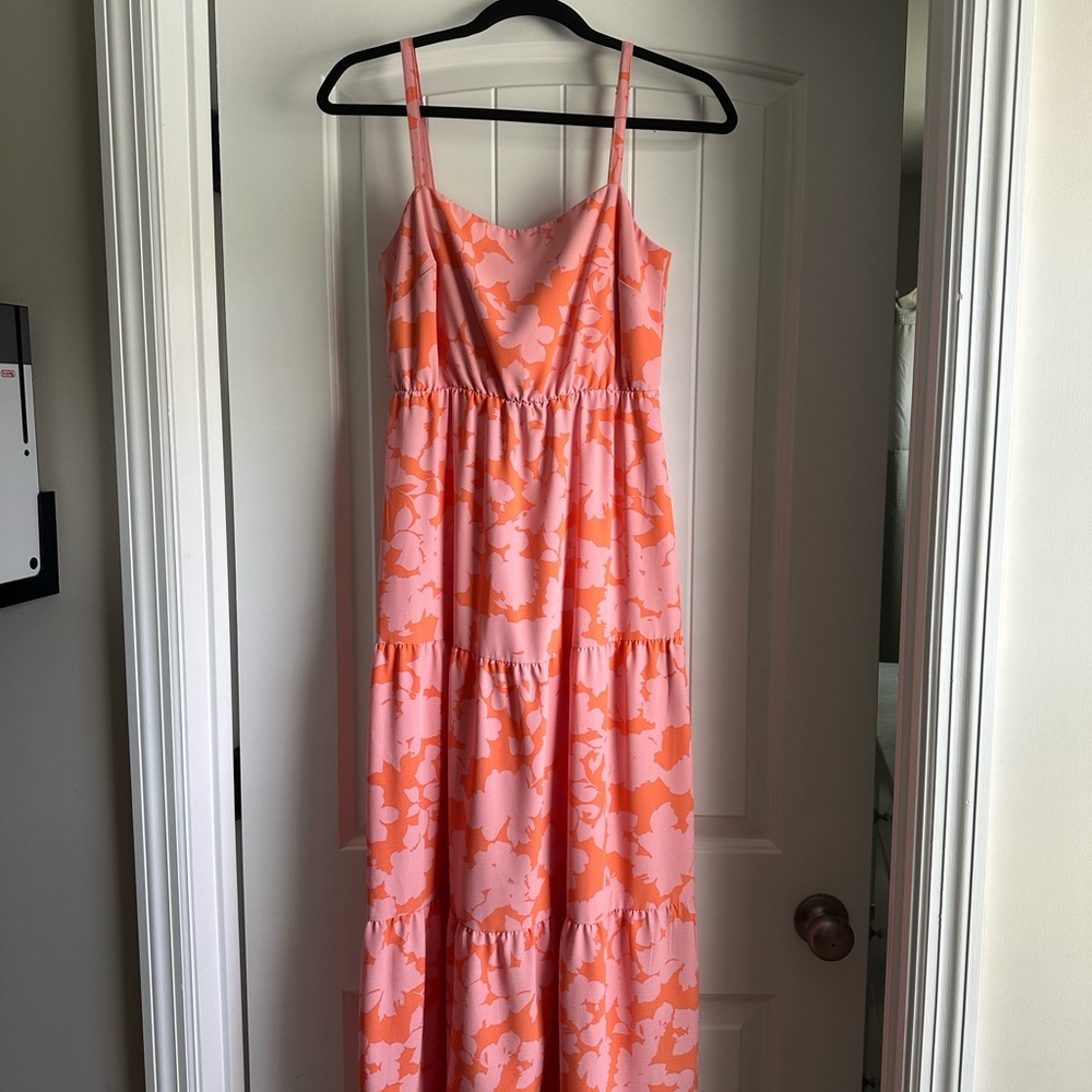 Pink and Orange Floral Dress